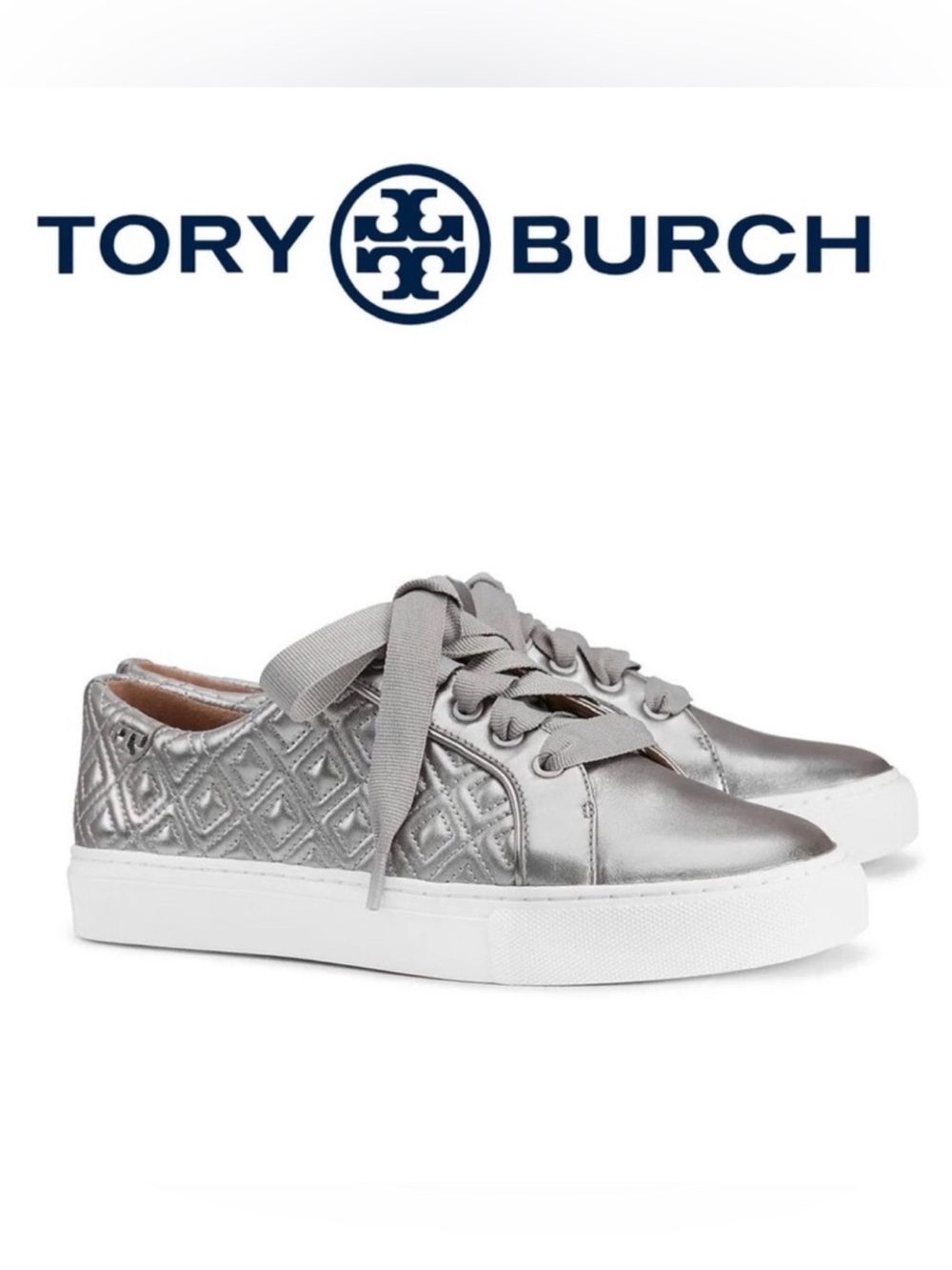 Tory Burch Marion Quilted Sneaker /Gunmetal/ size 10